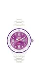 Ice Watch - SI.WV.S.S.10 - Montre Femme - Quartz Analogique - Cadran Violet - Bracelet Silicone Blanc - Petit Modèle