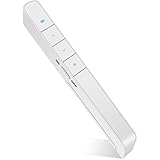 Wireless Presenter, Support hyperlinks DinoFire&reg; RF 2.4GHz PowerPoint Clicker Presentation Remote Control with Red Laser Light (White) [LIFETIME WARRANTY]