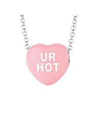 Sterling Silver 12mm Lt Pink enamel Sweethearts UR HOT Heart Pendant