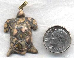 Leopardskin Jasper Tortoise Pendant - GP