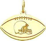 14K Gold NFL Cleveland Browns Logo Football Charm