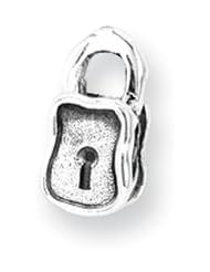 Locked Padlock Charm in Silver for 3mm Charm Bracelets