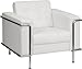 Flash Furniture HERCULES Lesley Series Contemporary White LeatherSoft Chair with Encasing Frame