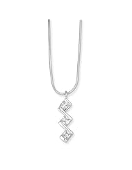 Sterling Silver 18in CZ Pendant & Chain Necklace. Metal Wt- 6.4g