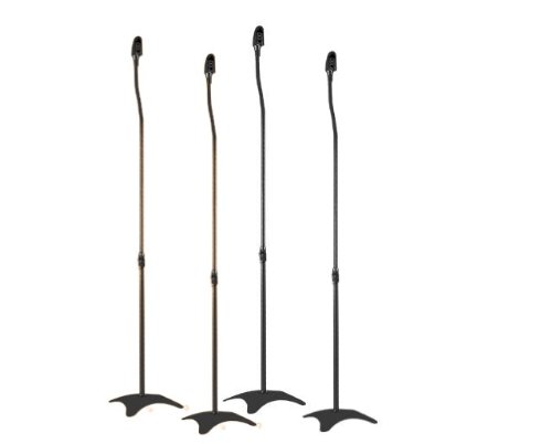 SET OF FOUR Universal Speaker Stands For Surround Sound BLACK