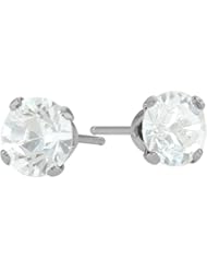 0.65Ct. Genuine 4mm Round White Topaz 14 Karat White Topaz Stud Earrings for Girls
