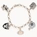 Oakland Raiders Silver Tone Charm Bracelet