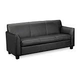 Tailored Black Leather Sofa, Wood Legs, 73w x 28 3/4d x 32h (BSXVL873ST11) Category: Sofas and Loveseats