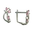 14K Yellow Gold Pink and Clear Cubic Zirconia Dragonfly Earrings