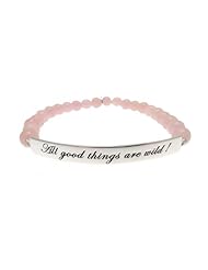 Kissika 925 Sterling Silver All Good Things Are Wild Pale Pink Jade Bracelet
