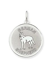 Sterling Silver German Shepherd Disc Charm QC2686"