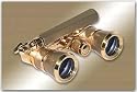 Adorama 3 x 25 Opera Glass Binocular with Built-In Extendable Handle, Titanium with Gold Trim