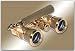 Adorama 3 x 25 Opera Glass Binocular with Built-In Extendable Handle, Titanium with Gold Trim