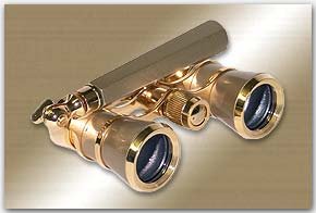 Adorama 3 x 25 Opera Glass Binocular with Built-In Extendable Handle, Titanium with Gold... by Adorama