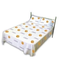 Clemson Tigers White Sheet Set (Twin XL)