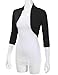 Doublju Womens 3/4 Sleeve Bolero Shrug Open Front Cardigan