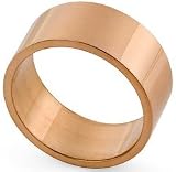 14K Rose Gold Flat Heavy Classic-Fit Wedding Band with Polished Finish, 8mm Wide