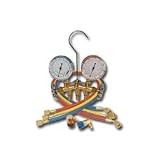 Mountain 8205 R-134a Brass Manifold Gauge Set with Couplers