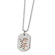 Stainless Steel and Chocolate IP-plating Dragon Dog Tag Necklace
