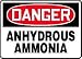 DANGER ANHYDROUS AMMONIA 10" x 14" Dura Fiberglass Sign