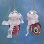 Green Bay Packers 2 3/4" Touchdown Snowman Acrylic Ornament (Set of 4)
