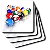 Billiards Balls Pool - Set Of 8 Coasters - Soft