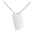 Silver Single Dog Tag Ball 20"  Chain