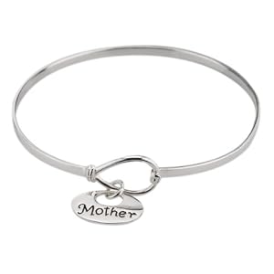 Buy Sterling Silver Mother Charm Catch Bangle Bracelet