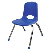 12 Blue Bucket Seat Chair with Ball Glides and Chrome Legs