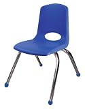 Bucket Seat Chair with Ball Glides and Chrome Legs - 12 Inches - Blue
