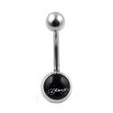 Ed Hardy Surgical Steel Belly Button Ring 8mm Ball Logo - Dragon Outline - 14g - Sold per Piece
