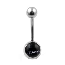 Ed Hardy Surgical Steel Belly Button Ring 8mm Ball Logo - Dragon Outline - 14g - Sold per Piece