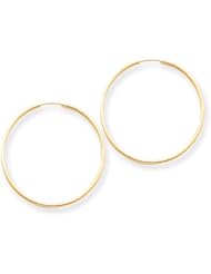 MadiK® 14k Yellow Gold Polished & Hollow 1.25mm Endless Hoop Earrings