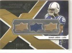 2008 SPx Winning Materials Upper Deck Logo #WMJA Joseph Addai - Indianapolis Colts (Piece of Authentic Jersey - Serial #d to 99) (Football Cards)