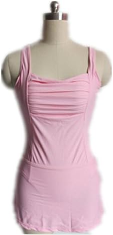 Luk Oil One-Piece Swimsuit Skirt Bikini Two-piece Swimsuit(Pink-L)