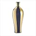 MEDIUM STRIPED ROYAL BLUE GOLD MUSEUM VASE CERAMIC