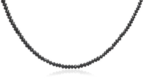 14k Choice of White or Yellow Gold Faceted Black Diamond Necklace (20 cttw), 18