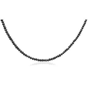 14k Choice of White or Yellow Gold Faceted Black Diamond Necklace (20 cttw), 18" by 