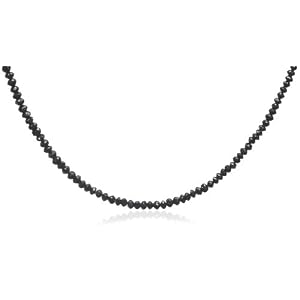 14k White Gold Faceted Black Diamond Necklace, 22 by