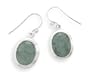 Cleversilver's 10X15mm Oval Rough-Cut Emerald French Wire Earrings