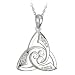 Sterling Silver and CZ Twist Trinity Knot Pendant Necklace - Made in Ireland