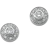 14K White Gold Diamond Earring