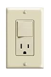 Leviton 5625-ISP 15 Amp, 120 Volt, DECORA (R) Brand (R) Combination Switch/Receptacle, Ivory