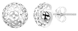 Sterling Silver Cut Out Dome Stud Earrings (.38")