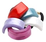 France Luxe Thick Rectangle Bevel Ponytail Holder - Nacro Brights