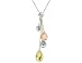 Diamond Drop Pendant in White, Yellow and Pink Gold with Chain