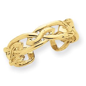 14k Weave Toe Ring by JewelryWeb