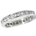 1.50CT 14k White Gold Channel Set Round Brilliant Cut Guard Stackable Anniversary Diamond Eternity Wedding Bridal Ring Womens Band Size 7 (G/H/I1)