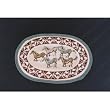 Wild Horses Western Lodge Decor Oval Jute Rug