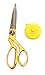 8 Inch Gold Plated Heavy Duty Stainless Steel Professional Scissors - with Free Retractable Tape Measure